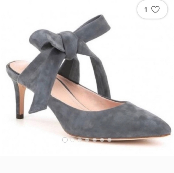 AD & Daughters Shoes - AD & Daughters Grey Suede Kitten Heel Ankle Tie Shoe 8